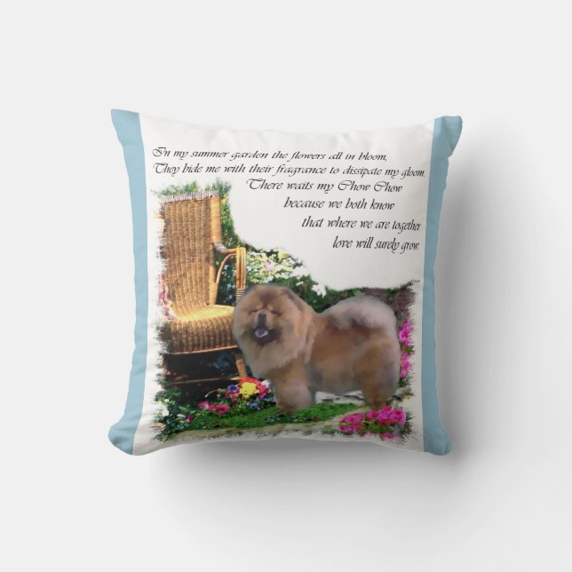 Chow Chow Art Summer Garden Kissen (Vorderseite)