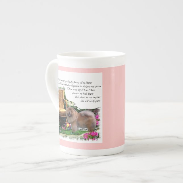 Chow Chow Art Summer Garden Prozellantasse (Vorderseite Links)
