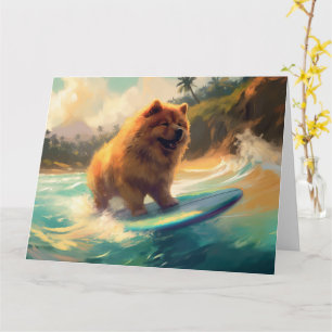 Chow Chow Beach Surfen Malerei Karte