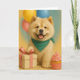 Chow Chow Birthday Karte