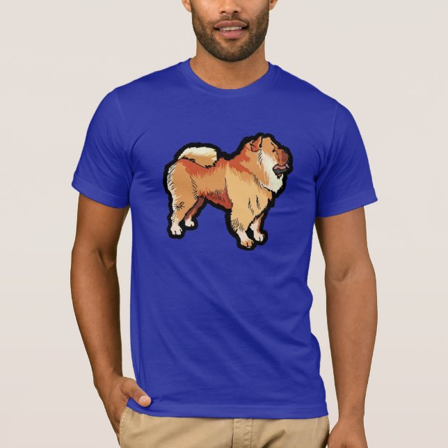 Chow-Chow; Blau T-Shirt (Vorderseite)
