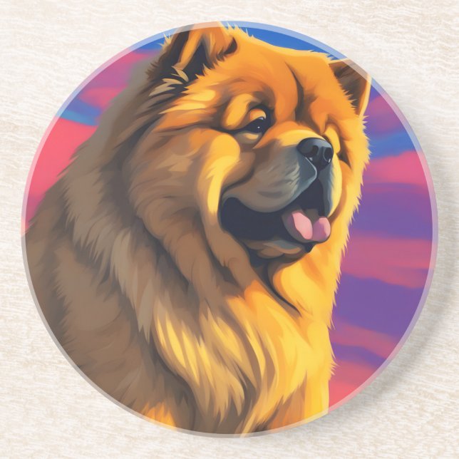 Chow Chow Cainting Getränkeuntersetzer (Vorne)