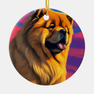 Chow Chow Cainting Keramik Ornament