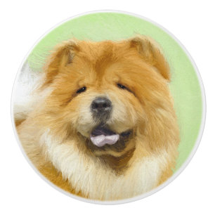 Chow Chow Cainting - Niedliche Original Hunde Art Keramikknauf