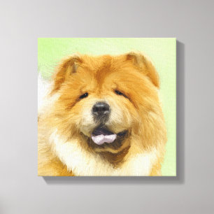 Chow Chow Cainting - Niedliche Original Hunde Art Leinwanddruck