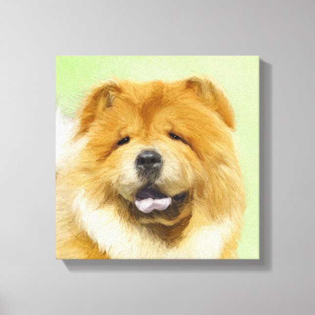 Chow Chow Cainting - Niedliche Original Hunde Art Leinwanddruck (Vorderseite)