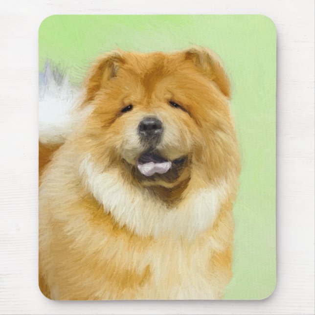 Chow Chow Cainting - Niedliche Original Hunde Art Mousepad (Vorne)