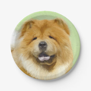 Chow Chow Cainting - Niedliche Original Hunde Art Pappteller