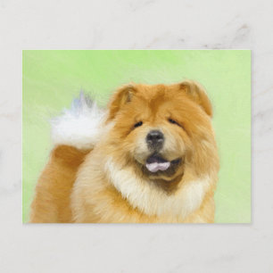 Chow Chow Cainting - Niedliche Original Hunde Art Postkarte