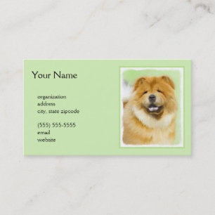 Chow Chow Cainting - Niedliche Original Hunde Art Visitenkarte