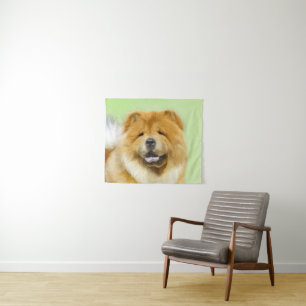 Chow Chow Cainting - Niedliche Original Hunde Art Wandteppich