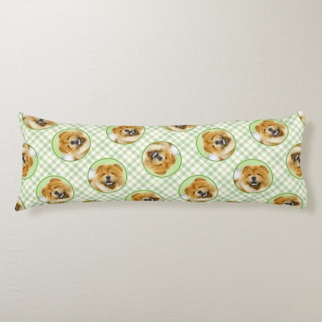 Chow Chow Cainting Red Rough Niedlich Original Dog Seitenschläferkissen (Vorderseite)