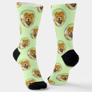 Chow Chow Cainting Red Rough Niedlich Original Dog Socken