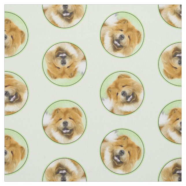 Chow Chow Cainting Red Rough Niedlich Original Dog Stoff (Muster)