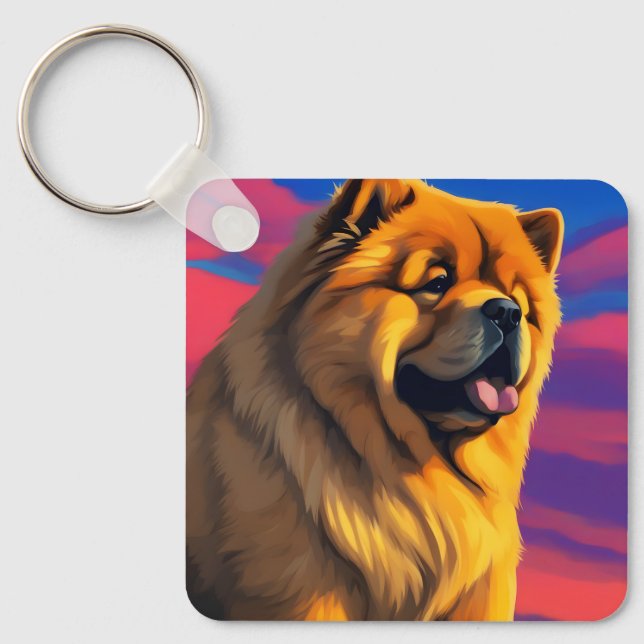 Chow Chow Cainting Schlüsselanhänger (Vorderseite)