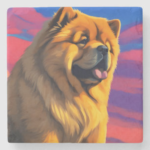 Chow Chow Cainting Steinuntersetzer