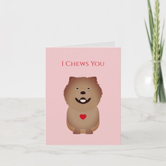 Chow Chow Card, Dog Valentine, Valentinstag (Vorderseite)