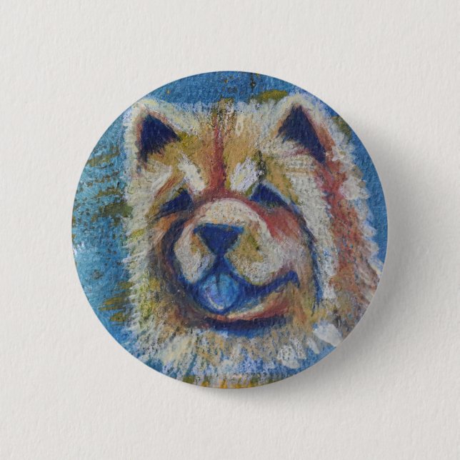 Chow Chow Chow Abstrakt Button (Vorderseite)
