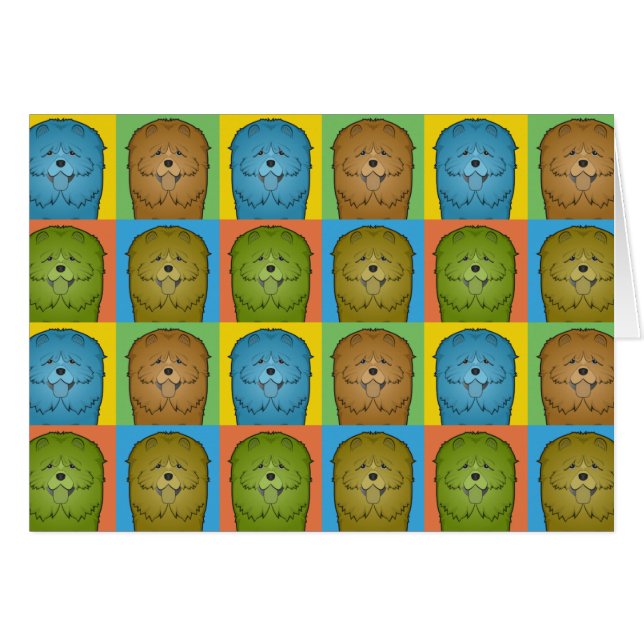 Chow-Chow Chow-Chow HundeCartoon Pop-Kunst (Vorderseite (Horizontal))