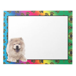 Chow Chow Chow farbenfrohe Hundekuchen Muster Noti Notizblock