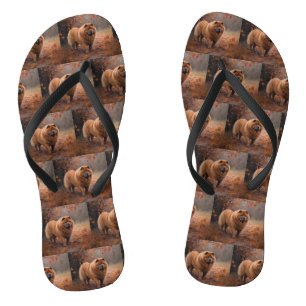 Chow Chow Chow im Herbst Leaves Inspiriert Flip Flops