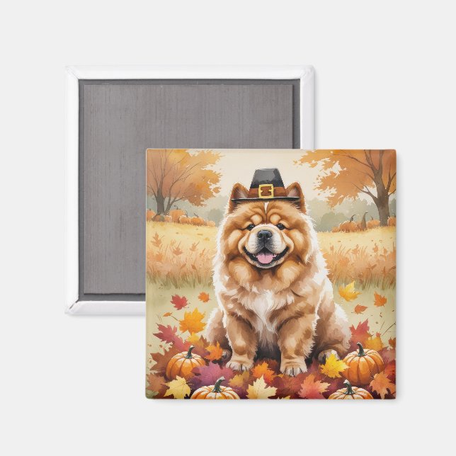 Chow Chow Chow lässt Erntedank Art Magnet (Vorderseite/Rückseite)
