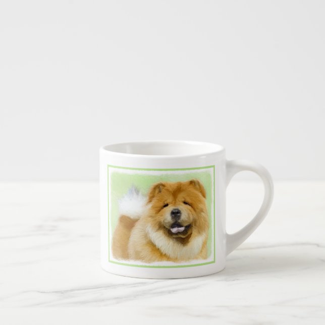 Chow Chow Chow Painting - Niedliche Original Hund  Espressotasse (Rechts)