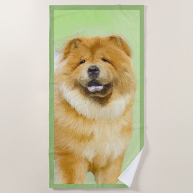Chow Chow Chow Painting - Niedliche Original Hund  Strandtuch (Vorderseite)
