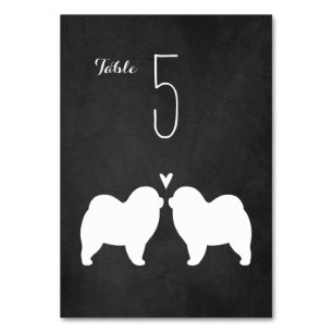 Chow Chow Chow Silhouetten Hochzeitsempfang Tischnummer