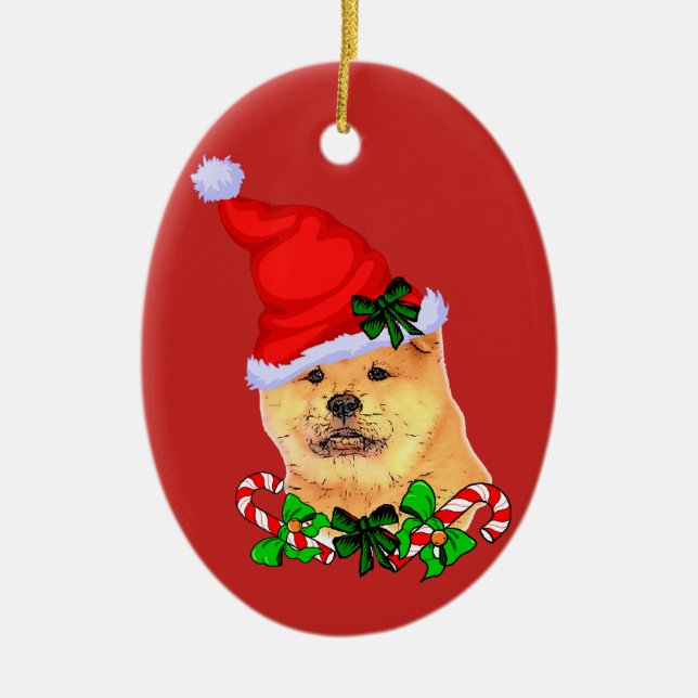 Chow Chow Chow WeihnachtsWeihnachtsWeihnachtsfeier Keramik Ornament (Vorne)