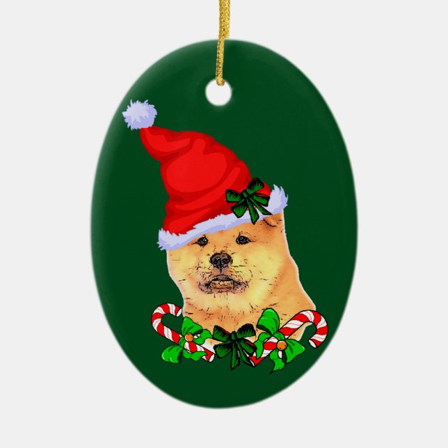 Chow Chow Chow WeihnachtsWeihnachtsWeihnachtsfeier Keramik Ornament (Vorne)