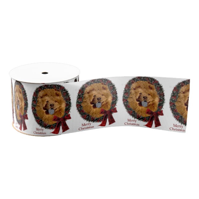 Chow Chow Chow WeihnachtsWeihnachtsWeihnachtsfeier Ripsband (Spule)