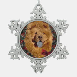 Chow Chow Chow WeihnachtsWeihnachtsWeihnachtsfeier Schneeflocken Zinn-Ornament