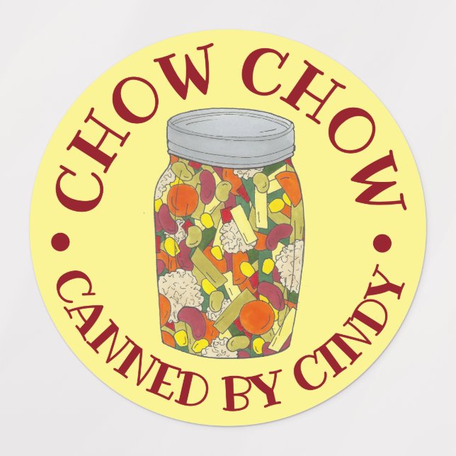 Chow Chow Chowchow Relish PA Dutch Food Etiketten (Design 1)