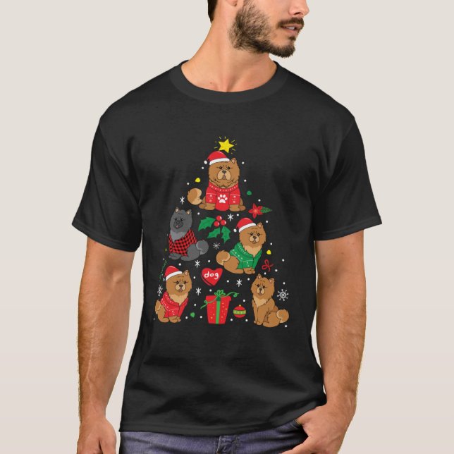 Chow Chow Christmas Dog Tree T-Shirt (Vorderseite)