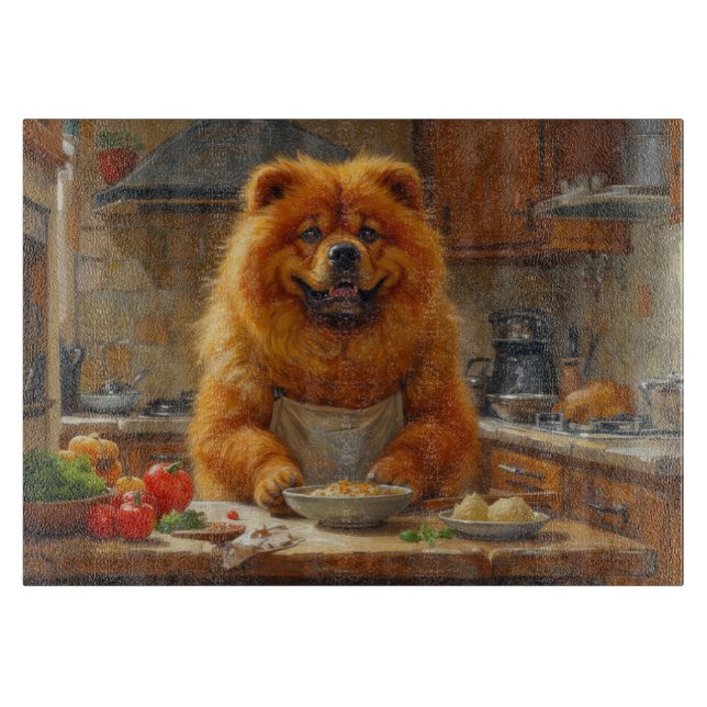 Chow Chow Cooking in Kitchen Schneidebrett (Vorderseite)