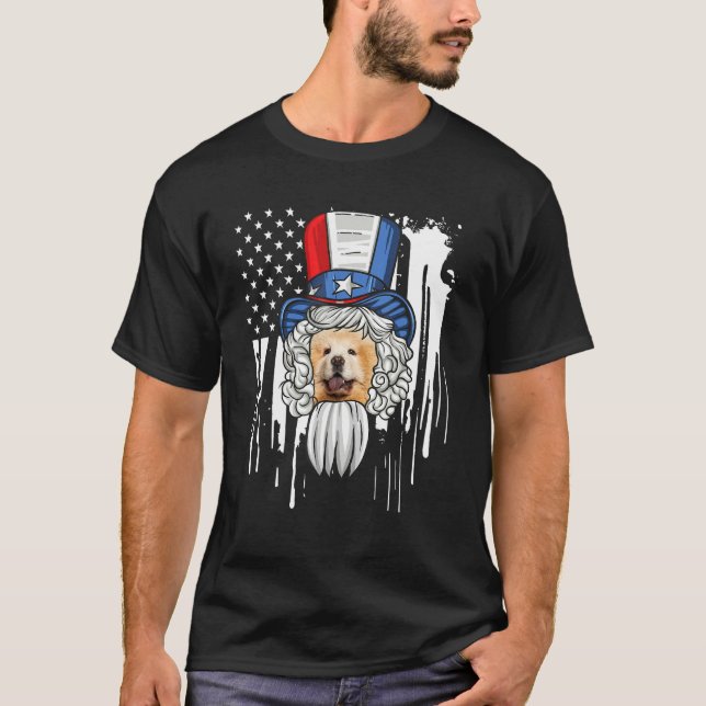 Chow Chow Costume Patriotic 4th Of July American F T-Shirt (Vorderseite)