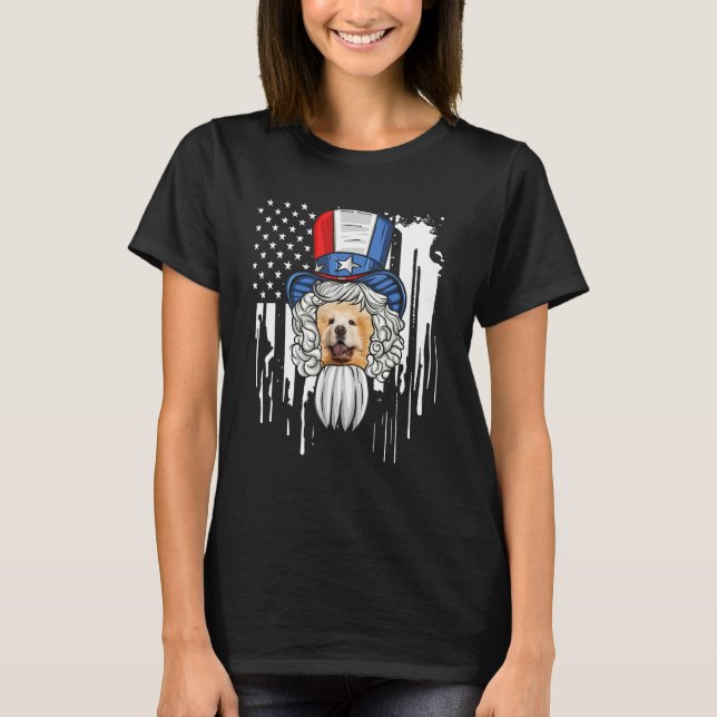 Chow Chow Costume Patriotic 4th Of July American F T-Shirt (Vorderseite)
