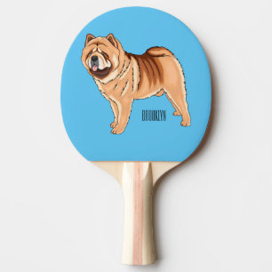 Chow Chow dog cartoon illustration Tischtennis Schläger