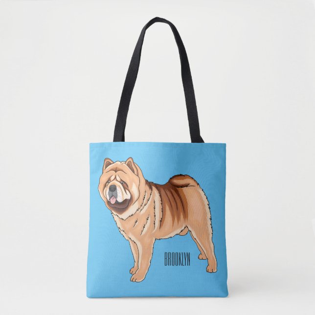 Chow Chow dog cartoon illustriert (Vorderseite)