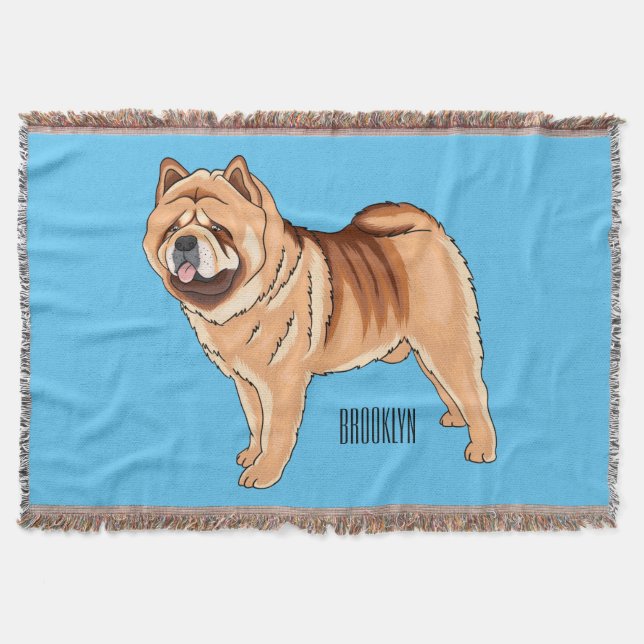 Chow Chow dog cartoon illustriert Decke (Vorderseite)