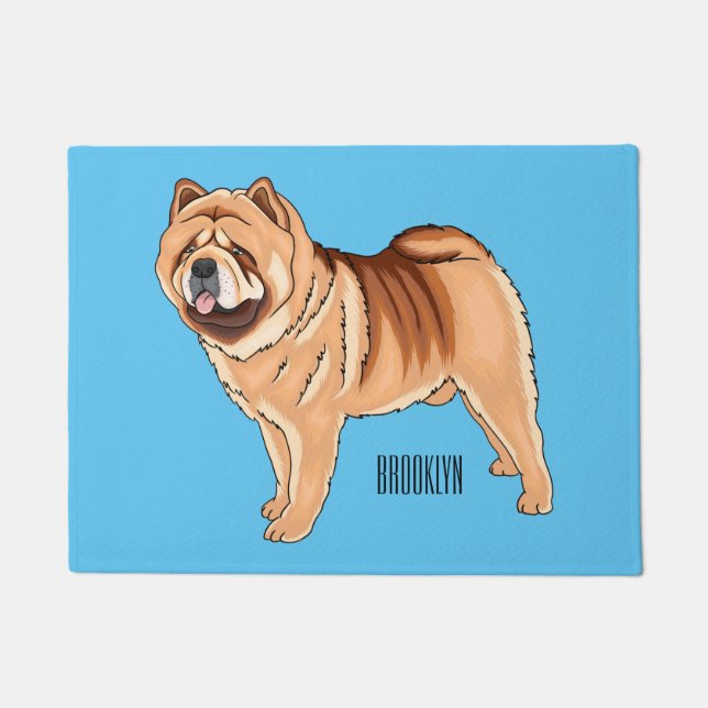 Chow Chow dog cartoon illustriert Fußmatte (Vorderseite)