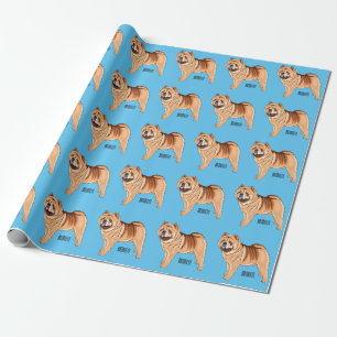 Chow Chow dog cartoon illustriert Geschenkpapier