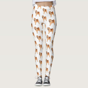 Chow Chow dog cartoon illustriert Leggings