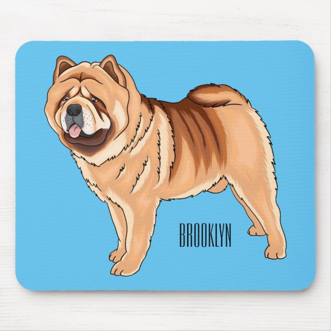 Chow Chow dog cartoon illustriert Mousepad (Vorne)