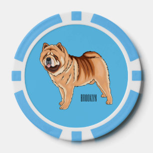 Chow Chow dog cartoon illustriert Pokerchips