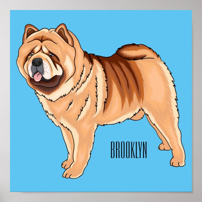 Chow Chow dog cartoon illustriert Poster (Vorne)