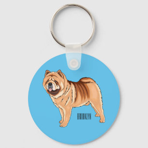 Chow Chow dog cartoon illustriert Schlüsselanhänger