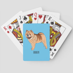 Chow Chow dog cartoon illustriert Spielkarten