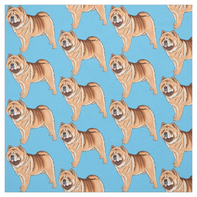Chow Chow dog cartoon illustriert Stoff (Muster)
